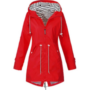 Calessia - Taillierter Regenmantel – Rot