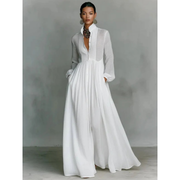 Nora | Damen Elegant Sommer Maxikleid – Weiß