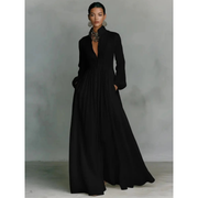 Nora | Damen Elegant Sommer Maxikleid – Schwarz