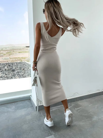 Strick-Zweiteiler mit Top | Oversize Pullover | Figurbetonter Midirock