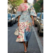 Ona | Damen Elegante Feminines Midikleid – Hellblau