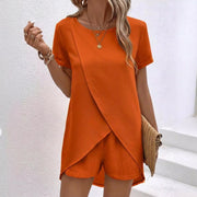 Arabesca - Mehrlagiges asymmetrisches Loungewear-Set – Orange