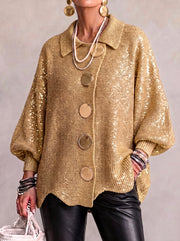 Kaelinae - Schwerer Oversize-Cardigan – Gold