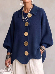 Kaelinae - Schwerer Oversize-Cardigan – Marineblau