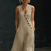 Damen-Hemdkleid mit Knöpfen – Khaki