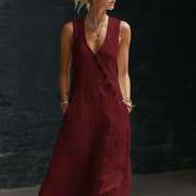 Damen-Hemdkleid mit Knöpfen – Rot