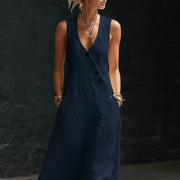 Damen-Hemdkleid mit Knöpfen – Marineblau