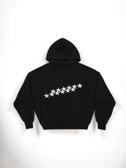 Oversized Damen Hoodie mit Sternen-Print - Streetwear – Schwarz