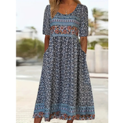 Oxana | Damen Leichtes Sommerkleid Midi – Mehrfarbig 3