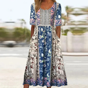 Oxana | Damen Leichtes Sommerkleid Midi – Mehrfarbig