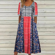 Oxana | Damen Leichtes Sommerkleid Midi – Mehrfarbig 4
