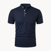 Percival | Herren Poloshirt mit Stehkragen Kurzarm – Marineblau