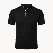 Percival | Herren Poloshirt mit Stehkragen Kurzarm – Schwarz