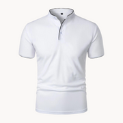 Percival | Herren Poloshirt mit Stehkragen Kurzarm – Weiß