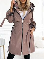 Alvenessa - Allwetter-Kapuzenjacke mit Reißverschluss – Braun