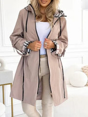 Alvenessa - Allwetter-Kapuzenjacke mit Reißverschluss – Beige