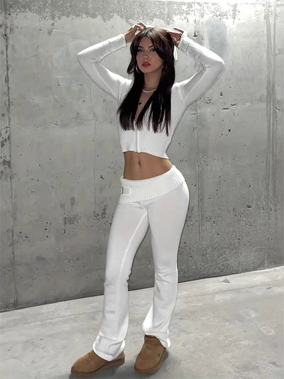 Zweiteiler im Strickdesign | Figurbetonter Schnitt | Sportlich und Sexy