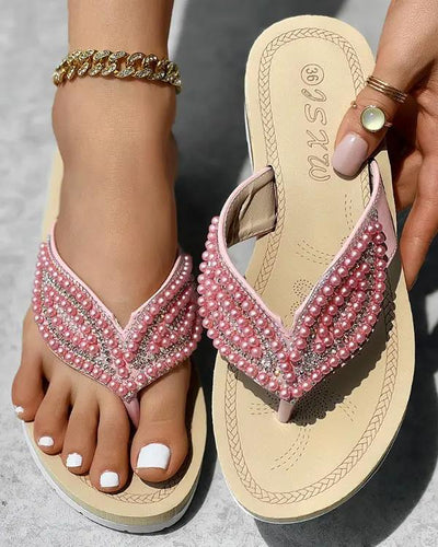 Bubbles - Perlen Sandalen Übergröße Damen Komfort