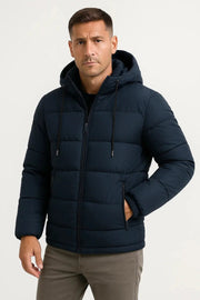 Pufferjacke Herren Mit Kapuze – Blau