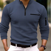 Pullover Herren Mit Stehkragen Slim Fit – Blau