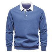 Pullover Herren Regular Fit mit Polokragen – Blau
