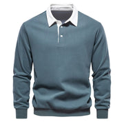 Pullover Herren Regular Fit mit Polokragen – Grün