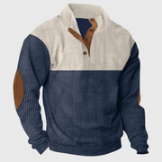 Pullover Herren Stehkragen Regular Fit – Blau