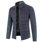 Ragnulf | Herren Strickjacke Reißverschluss Stehkragen – Helles Blau