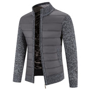 Ragnulf | Herren Strickjacke Reißverschluss Stehkragen – Dunkelgrau