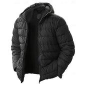 Ragnvald | Herren Steppjacke mit Kapuze Winterjacke – Schwarz
