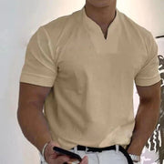 Rainer | Herren V-Ausschnitt Kurzarm T-Shirt – Khaki
