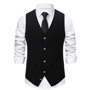 Rasmus | Herren Trachtenweste Slim Fit Anzugweste – Schwarz