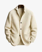 Reimfried | Herren Strickjacke mit Knopfleiste – Weiß
