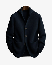 Reimfried | Herren Strickjacke mit Knopfleiste – Marineblau