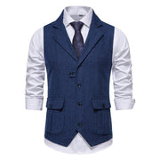 Reinhold | Herren Vintage Weste mit Knöpfen – Dunkelblau