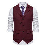 Reinhold | Herren Vintage Weste mit Knöpfen – Weinrot