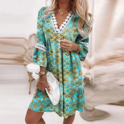 Rhea | Damen Sommerkleid Elegant Mini Boho – Grün