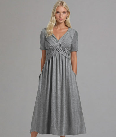 Midikleid mit Faltenoptik | Kurzarm | Femininer Schnitt