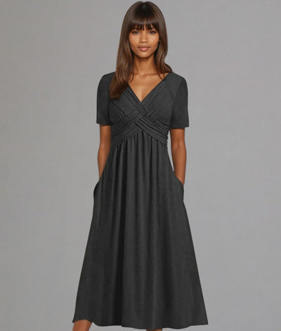 Midikleid mit Faltenoptik | Kurzarm | Femininer Schnitt