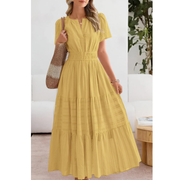 Rojin | Damen Sommerkleid Maxi Stilvoll Elegant – Gelb