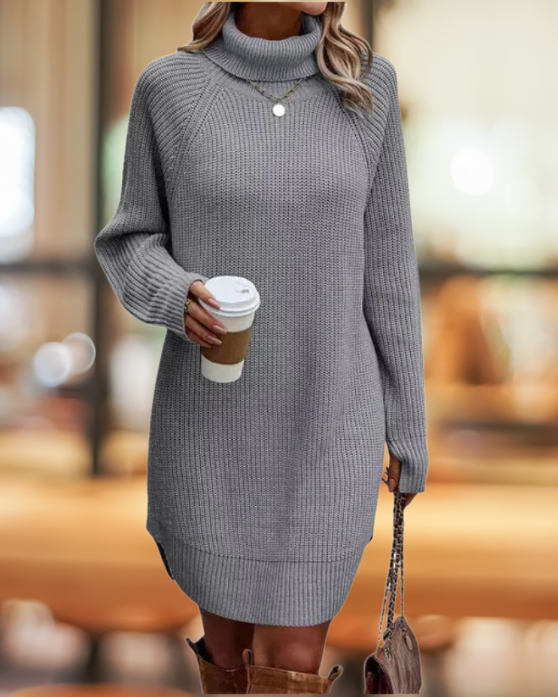 Madeleine | Rollkragen Strickkleid | Mini