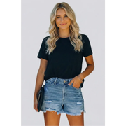 Romy | Damen Shorts Mit Fransen Für Urlaub – Dunkelblau