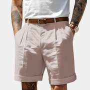Davinci | Elegante Herren-Bermudas mit Bundfalten – Rosa