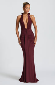 Bria | Fließendes Maxikleid Whisper Trail – Kirschrot