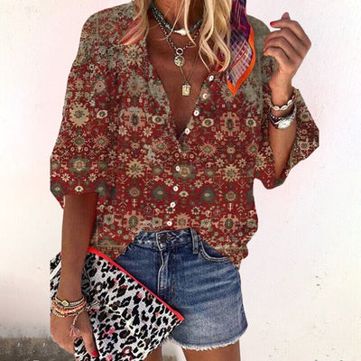 Felicia - vintage print hemd