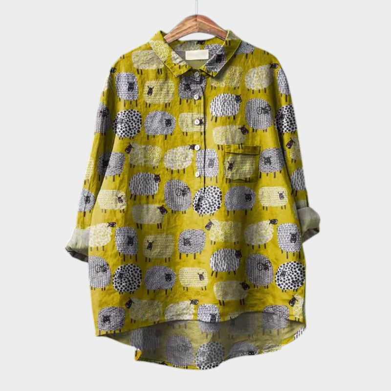 Gunnel | Premium Bluse mit Spitzenbesatz