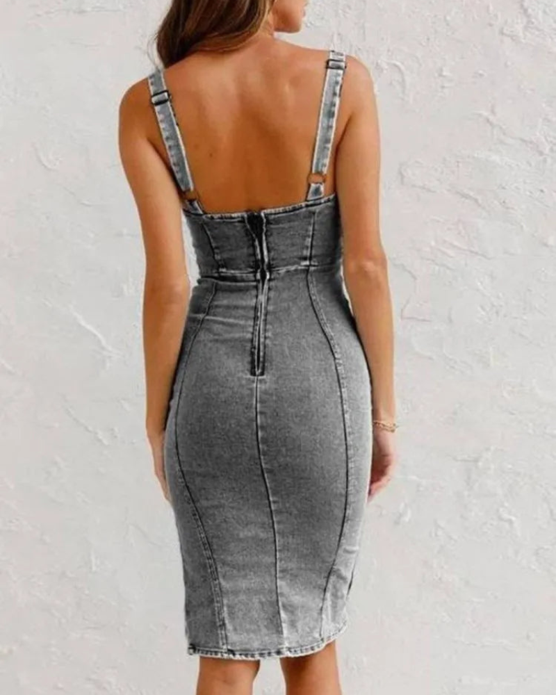 Venice | Schwarz Bodycon kleid | Midi