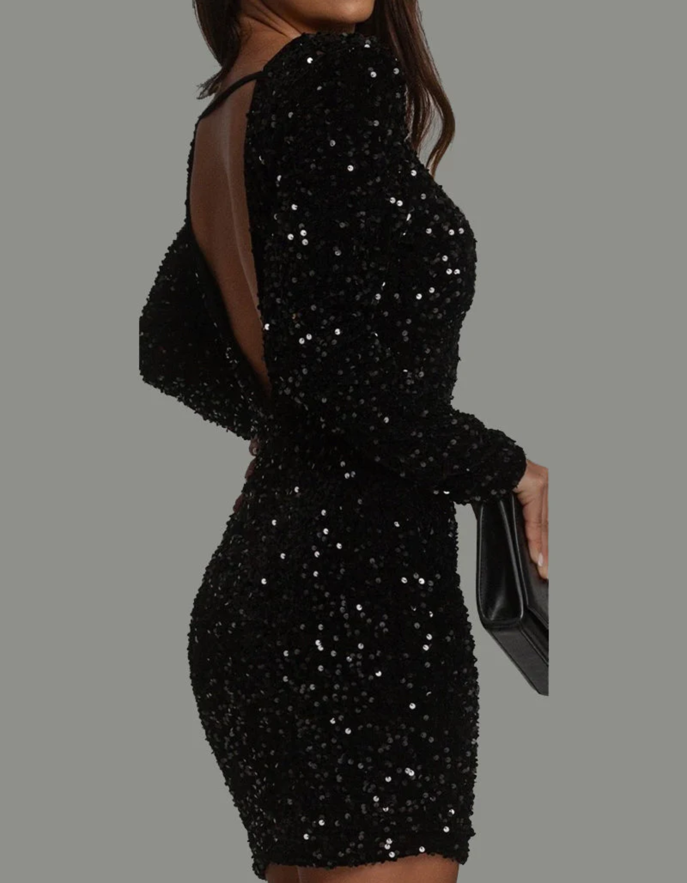 Madelyn | Schwarz Paillettenkleid | Mini