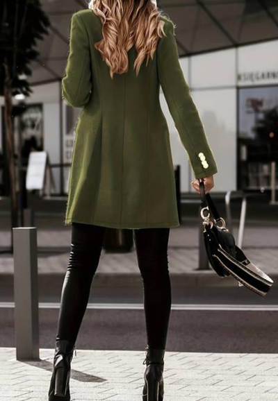 Isidora | Damen Schwarz Trenchcoat | Lange Jacke