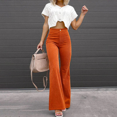 Estelle | Damen Schwarz Weite Hose | Elegant